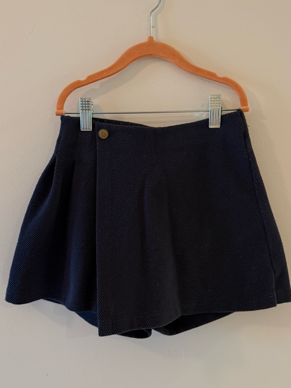 ZARA Girls Navy Skort Size 9 (134 cm) School Uniform Wrap Skirt Shorts